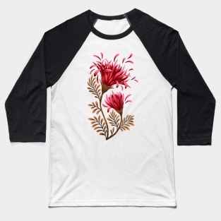 Daisies - Red / Olive / Black Baseball T-Shirt